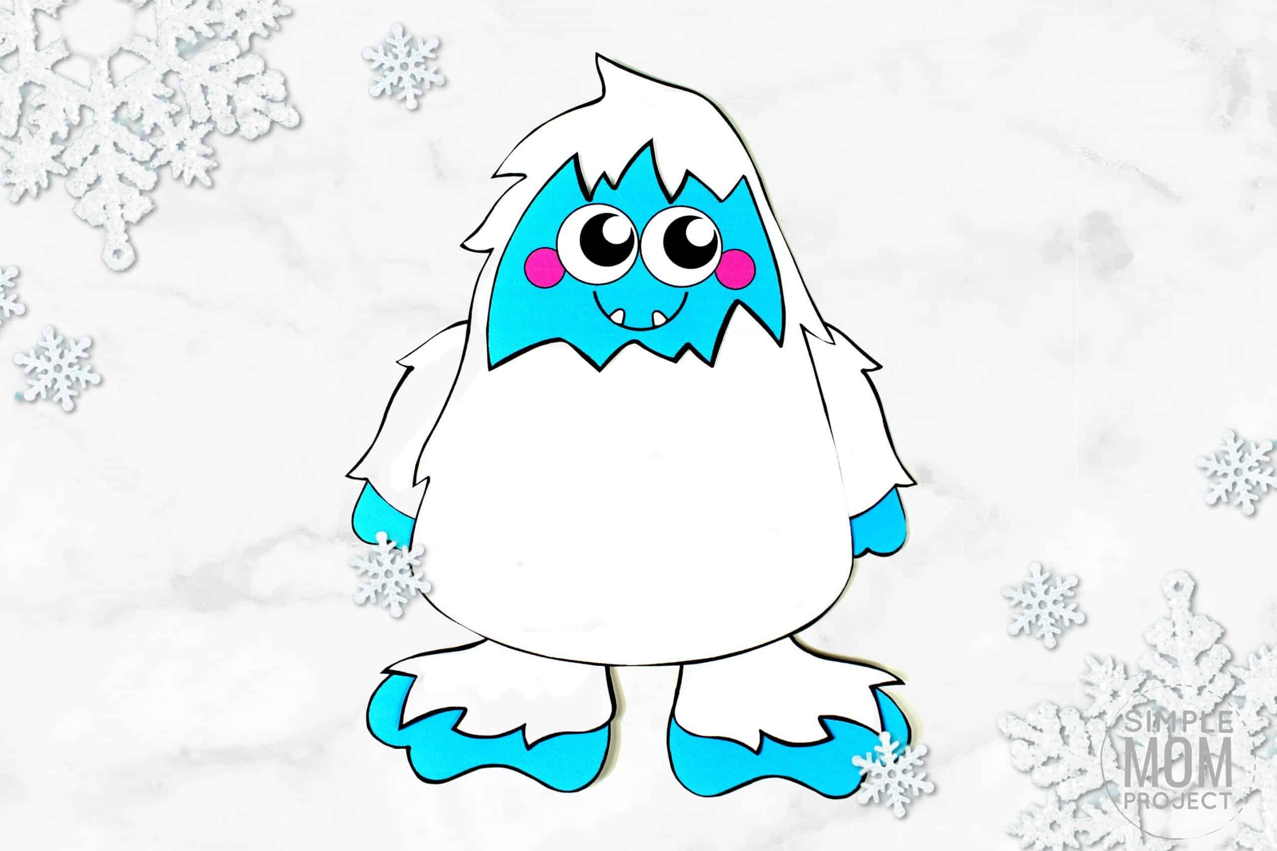 free printable yeti abominable snowman craft - simple mom project